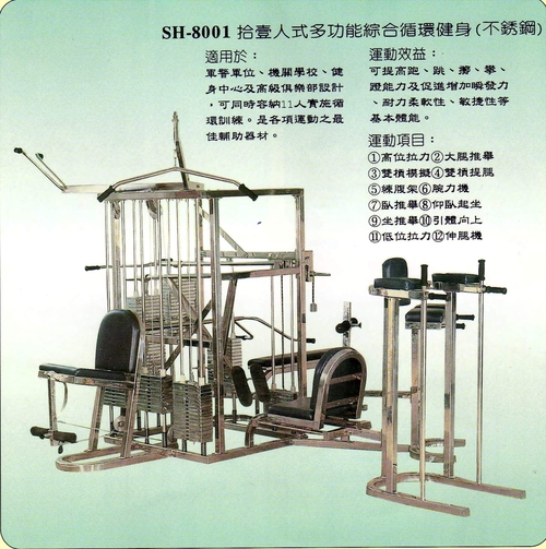 SH-8001拾壹人式多功能循環訓練機