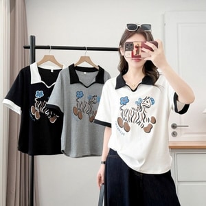 可愛斑馬POLO反領短袖T桖上衣 獨具衣格 C0360