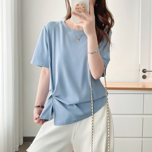 下擺蝴蝶結設計短袖T桖上衣 獨具衣格 C0432