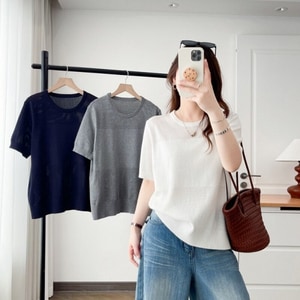 簡約針織短袖鏤空上衣 獨具衣格 C0438