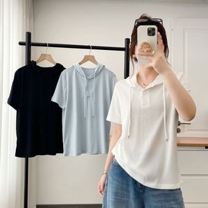 簡約百搭連帽短袖T桖上衣 獨具衣格 C0454