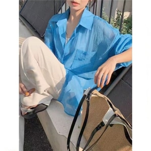多巴胺色系簡約長袖襯衫防曬外套 獨具衣格 C0462