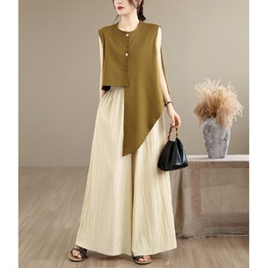 個性風不規則下擺長背心 獨具衣格 C0505