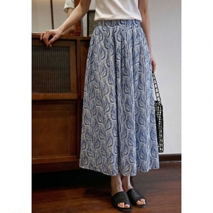 棉麻復古印花舒適飄逸長裙 獨具衣格 C0517