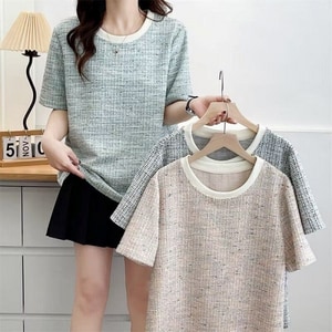 小香風毛呢感短袖T桖上衣 獨具衣格 C0529