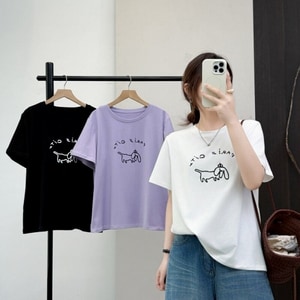 超可愛線條狗狗印花短袖T桖上衣 獨具衣格 C0544