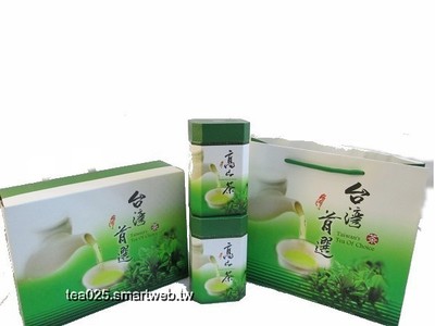 台灣首選綠色四兩2入紙罐茶葉禮盒