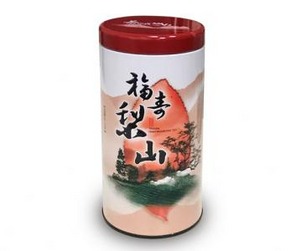 茶映山水四兩福壽梨山茶葉鐵罐