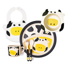 la-boos 竹纖維兒童餐具-可愛乳牛 套裝第1張小圖
