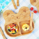 la-boos 純天然竹製兒童餐具 - 元氣Cat貓 第3張小圖