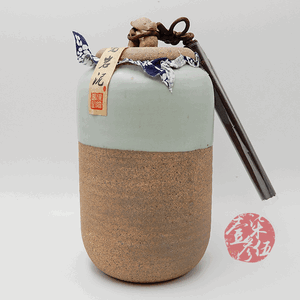 老岩泥直筒小茶罐(綠)