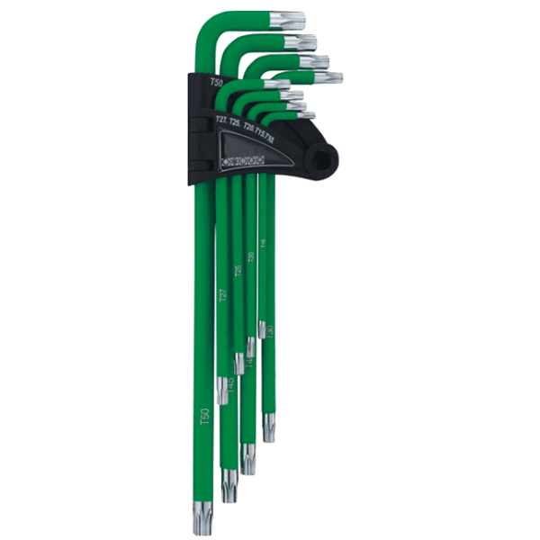 COLORFUL EXTRA LONG TYPE KEY WRENCH SET-TORX TAMPER