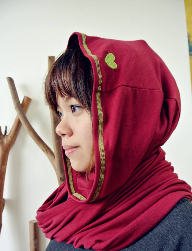 Dual-use scarf -Red - Scarves - Cotton & Hemp Red
