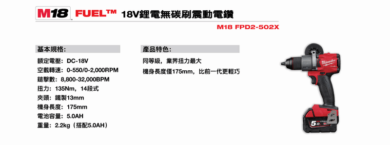 M18FPD2-502X說明
