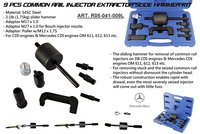 9 PCS COMMON RAIL INJECTOR EXTRACTOR SLIDE HAMMER KIT.