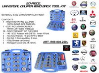 50-PIECE, UNIVERSAL CALIPER WIND BACK TOOL KIT.