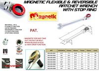 MAGNETIC OPEN-END FLEXIBLE & REVERSIBLE RATCHET WRENCH.