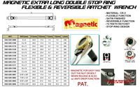 MAGNETIC EXTRA LONG DOUBLE STOP RING FLEXIBLE & REVERSIBLE RATCHET WRENCH.