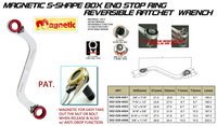 MAGNETIC S-SHAPE BOX END STOP RING REVERSIBLE RATCHET WRENCH.