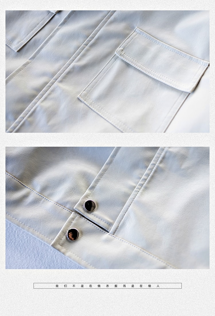 溫柔風PU軟皮圓領皮衣外套(L-4L) 獨具衣格 J9743::unistyle 館::【獨具衣格】專賣中大尺碼洋裝、中大尺碼服飾
