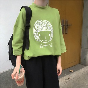 §獨具衣格§ J1738 韓系 女孩印花寬鬆棉T上衣-中大尺碼