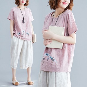 §獨具衣格§ J1981 棉麻 蒲公英刺繡上衣-多尺碼