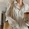 純綿慵懶風直條襯衫上衣 獨具衣格 J5732