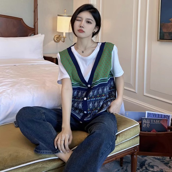 歐美時尚假兩件上衣 獨具衣格 J6002