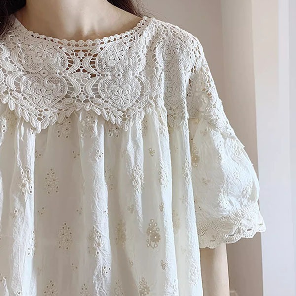 日系雕花蕾絲洋裝 獨具衣格 J6537 日系雕花蕾絲洋裝 獨具衣格 J6537