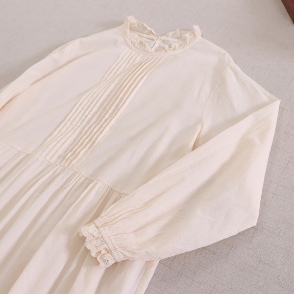 日系甜美棉質蕾絲拼接洋裝 獨具衣格 J6661