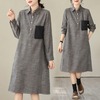 簡約日系直條紋棉麻洋裝 獨具衣格 J6726