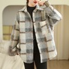 韓版格紋圈圈毛料保暖外套 獨具衣格 J6943