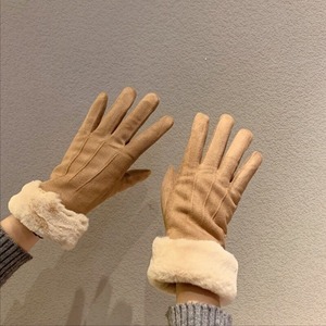 冬季仿麂皮保暖手套可觸屏防風騎車手套 獨具衣格 A0095