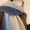 超美漸層藍仿羊絨保暖圍巾披風 獨具衣格 A0097