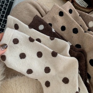 日系羊毛點點長襪(3雙入) 獨具衣格 A0101
