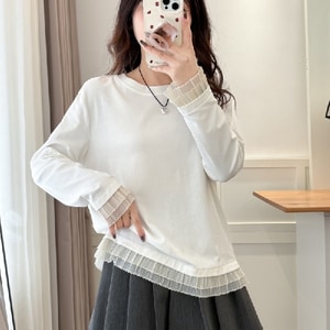 甜美蕾絲拼接內搭打底上衣 獨具衣格 J8820
