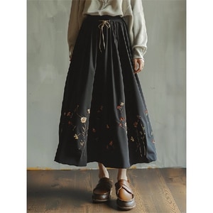 文青風花刺繡半身裙 獨具衣格 J8873