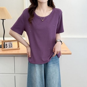 星光點點布料圓領T桖上衣 獨具衣格 J8991
