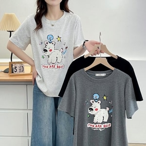 超可愛狗狗印花圓領T桖上衣 獨具衣格 J9005