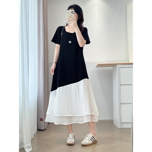 仙女風下擺飄逸短袖洋裝 獨具衣格 J9343