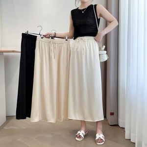 仙女款下擺開岔光澤裙 獨具衣格 J9378