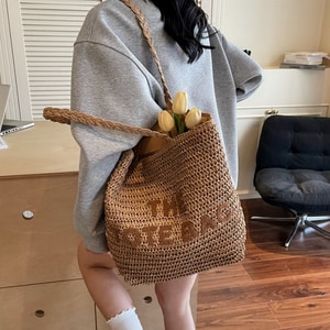 超美輕量實用大容量草編包 獨具衣格 A0150