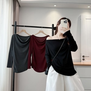 必買約會過節款微性感衣字領長袖上衣 獨具衣格 J9639