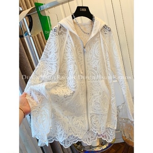 超美蕾絲連帽拉鍊外套罩衫 獨具衣格 J9687