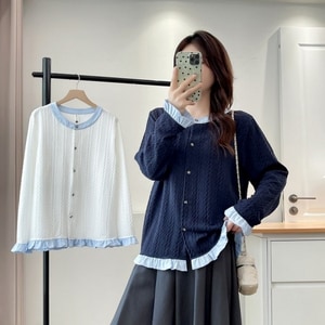 上班族OL必買麻花荷葉邊開襟上衣小外套 獨具衣格 J9710