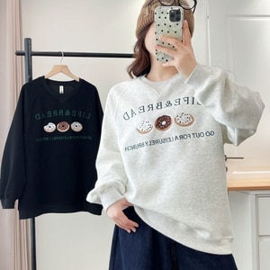 超可愛甜甜圈刺繡大學T上衣 獨具衣格 J9736