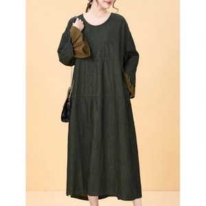 藏肉顯瘦荷葉袖子長袖洋裝 獨具衣格 J9843