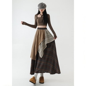 日系多層次穿搭時尚長裙 獨具衣格 J9892