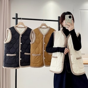 毛毛滾邊內刷毛小香風背心(2L-4L) 獨具衣格 J9906