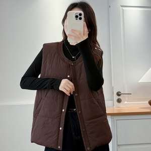 加厚保暖鋪棉圓領中長版背心(XL-4L) 獨具衣格 J9911